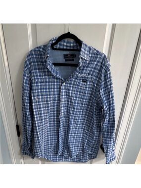 Vineyard Vines Blue, White & Yellow Plaid Harbor Shirt